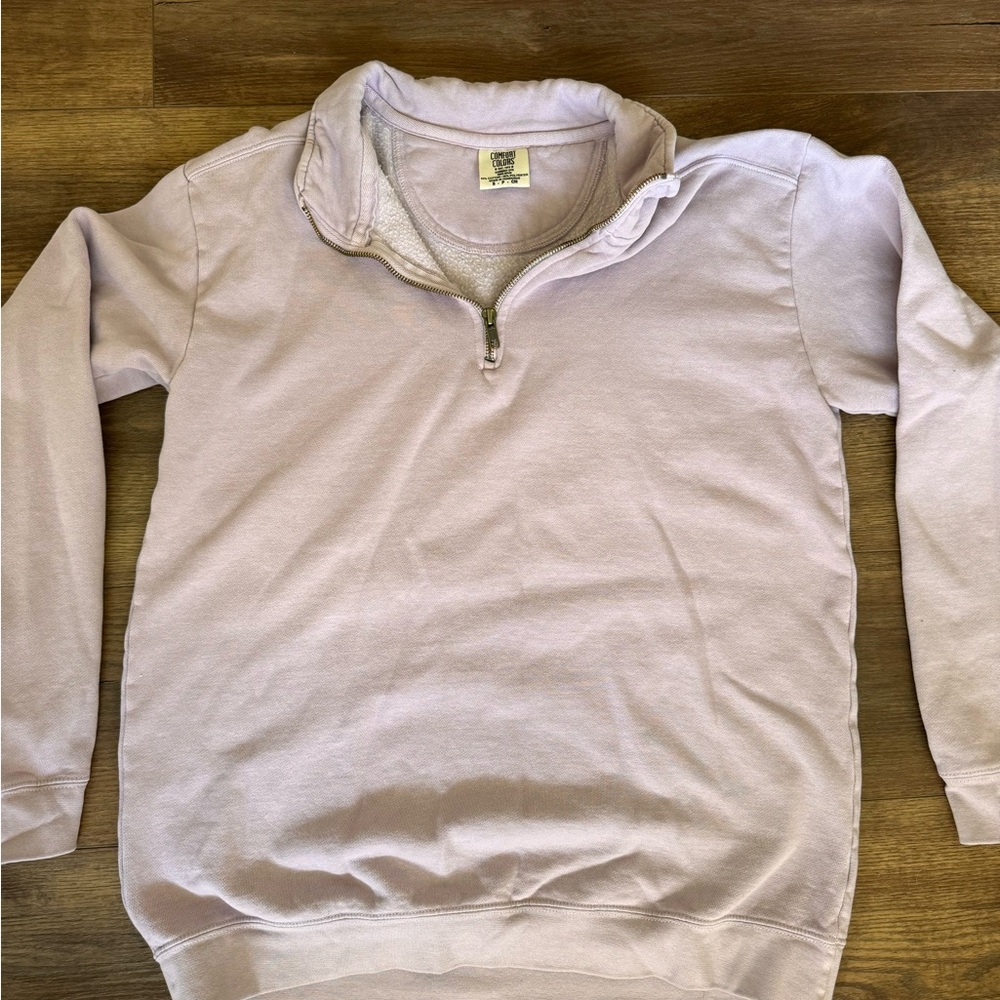 Comfort Colors Purple Zip Up Sweater Soft and Stylish